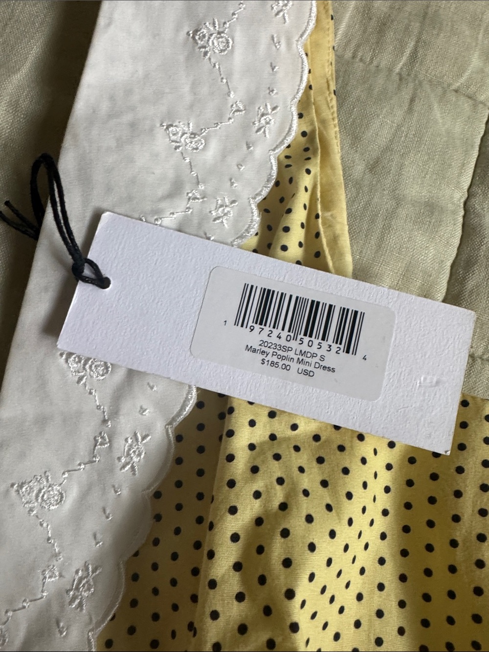FRANKIE’S BIKINI Marley Poplin Mini Dress Yellow Polka Dot Button-Front Dress - Picture 8 of 12